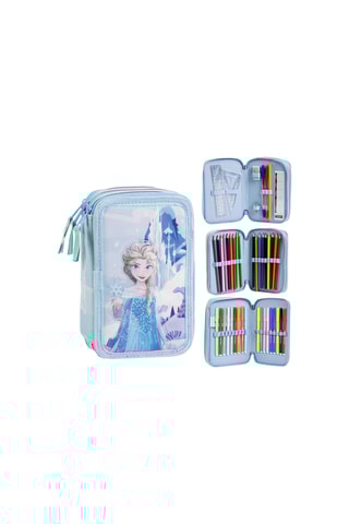 Estojo Elsa Frozen Disney - 44 peças - Azul