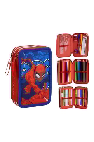 Estojo Spiderman Avengers Marvel - 44 peças - Azul 