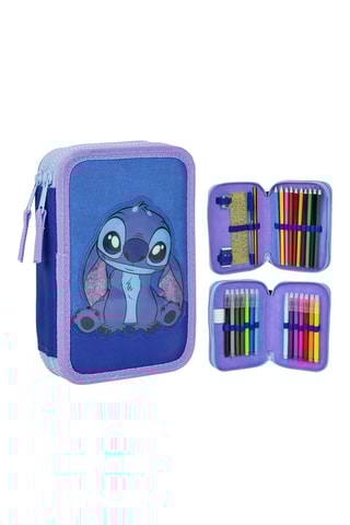 Estojo completo Stitch Lilo e Stitch Disney - 29 peças - Azul