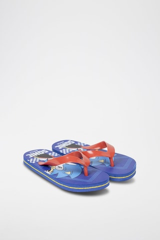 Chinelos de dedo Sonic Azul e vermelho