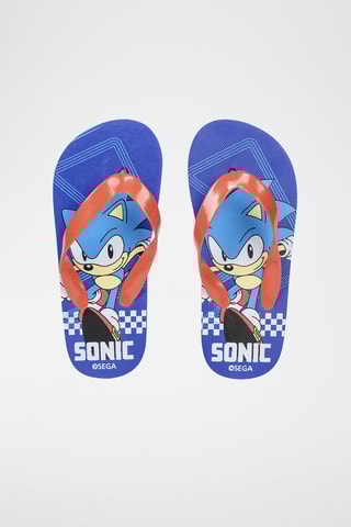 Chinelos de dedo Sonic Azul e vermelho