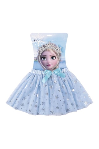 Bandolete com orelhas e saia Elsa Frozen Disney Azul claro e prateado