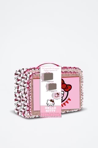 3 organizadores de viagem Hello Kitty Sanrio - Vermelho e branco