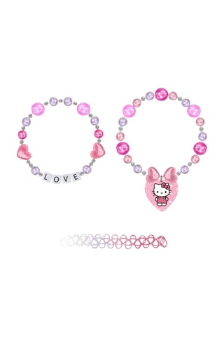 3 pulseiras Hello Kitty Sanrio - Fúcsia