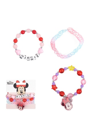 3 pulseiras Minnie - Disney Rosa e azul