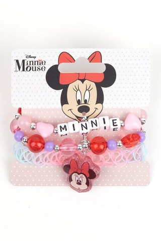 3 pulseiras Minnie - Disney Rosa e azul