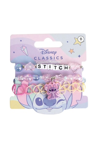 3 pulseiras Stitch e Angel - Lilo e Stitch - Disney - Lilás e azul