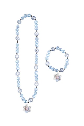 Colar e pulseira Elsa - Frozen Disney Azul-celeste