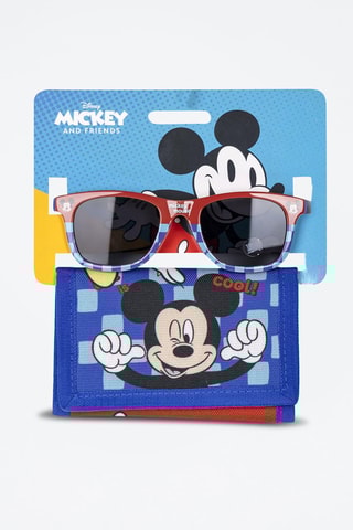 Carteira e óculos de sol criança Mickey Disney Categoria 3 - Azul-marinho