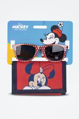 Carteira e óculos de sol para criança Minnie Disney Categoria 3 - Vermelho