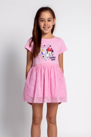 Vestido Minnie e Margarida Disney Rosa
