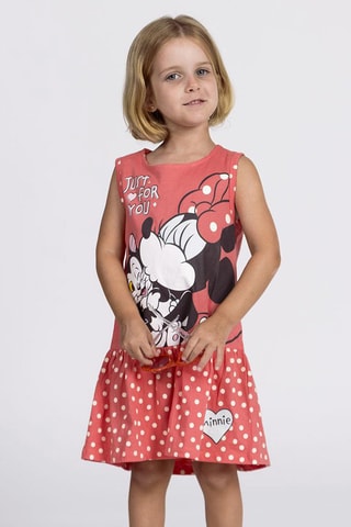 Vestido sem mangas Minnie Disney - Vermelho