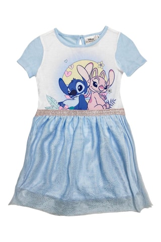 Vestido efeito ilusório Stitch e Angel Lilo e Stitch Disney - Azul-claro
