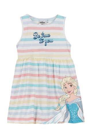 Vestido Elsa Frozen Disney - Branco e azul-celeste