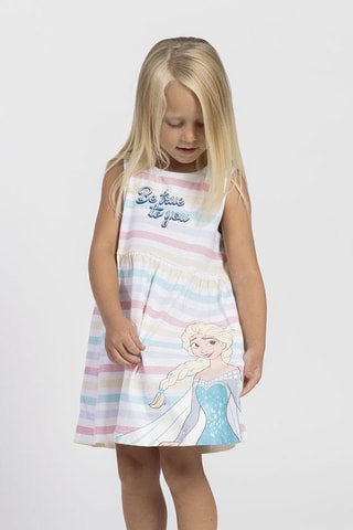 Vestido Elsa Frozen Disney - Branco e azul-celeste