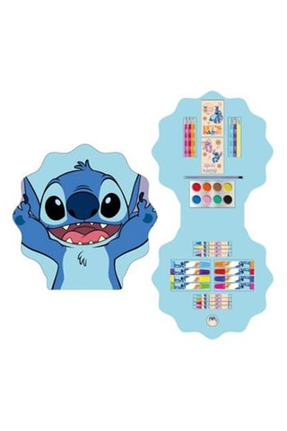 Coffret de material para colorir e bordar Angel e Stitch Lilo e Stitch Disney - 26 peças - Azul,