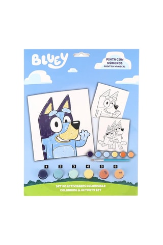 Coffret de papelaria para colorir Bluey e Bingo Bluey - 13 peças - Azul-celeste