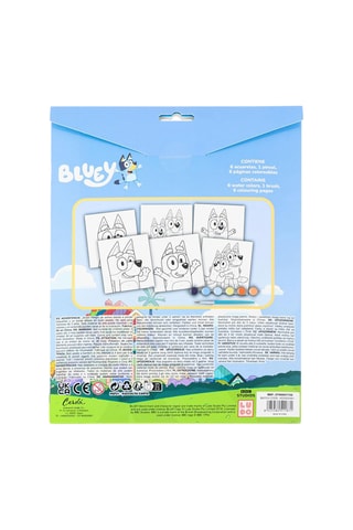 Coffret de papelaria para colorir Bluey e Bingo Bluey - 13 peças - Azul-celeste