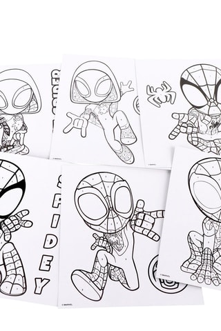 Coffret de papelaria para colorir Homem-Aranha Os Vingadores Marvel - 13 peças - Branco