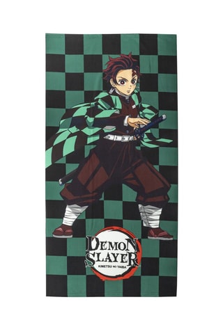 Toalha de praia Demon Slayer Preto e verde