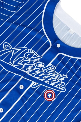 Camisa unissexo Capitão América Os Vingadores Marvel - Azul e branco