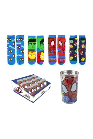 4 pares de meias Vingadores Marvel - Multicor