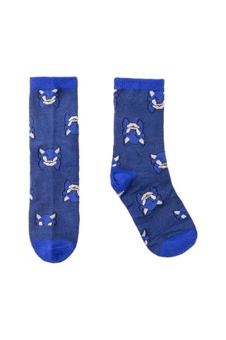 3 pares de meias Sonic Azul-cobalto, branco e vermelho