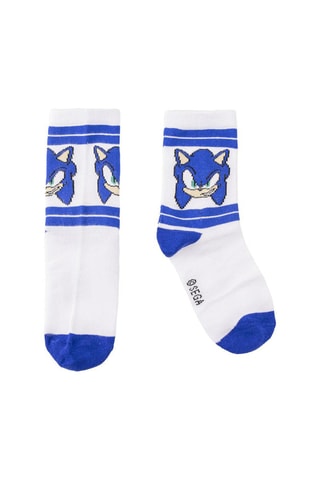 3 pares de meias Sonic Azul-cobalto, branco e vermelho