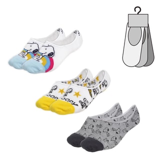 3 pares de meias curtas Snoopy Branco