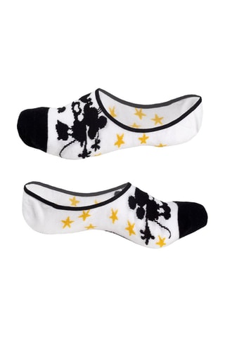 3 pares de meias curtas Minnie Disney - Branco e preto
