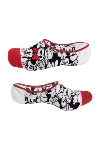 3 pares de meias curtas Minnie Disney - Branco e preto