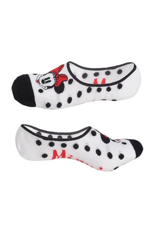3 pares de meias curtas Minnie Disney - Branco e preto