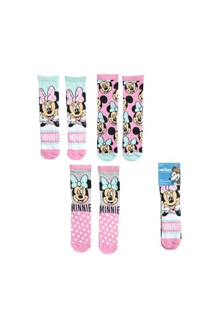 3 pares de meias Minnie Disney - Multicolor