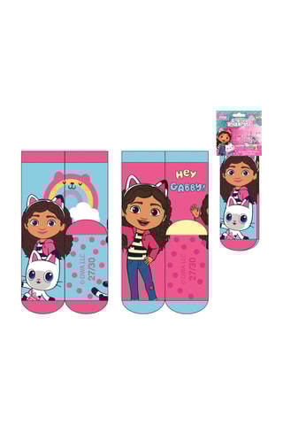 2 pares de meias Gabby e Pandy Gabby e a Casa Mágica - Rosa-maquilhagem e azul-celeste