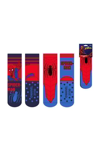 2 pares de meias Homem-Aranha Os Vingadores Marvel - Vermelho e azul-real