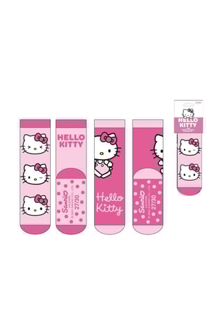 2 pares de meias Hello Kitty Sanrio - Rosa-maquilhagem e branco