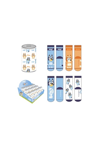4 pares de meias Bluey - Azul-celeste e branco