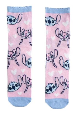 3 pares de meias Stitch Lilo e Stitch Disney - Azul e rosa maquilhagem