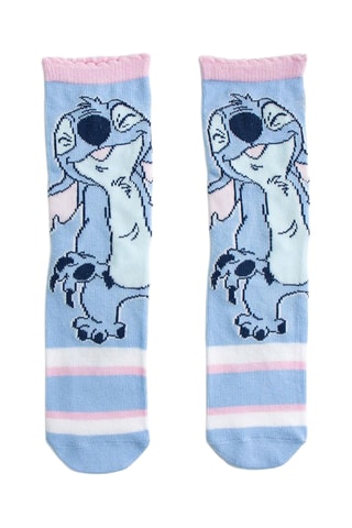 3 pares de meias Stitch Lilo e Stitch Disney - Azul e rosa maquilhagem