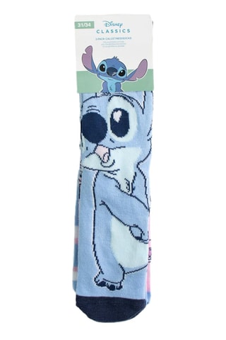 3 pares de meias Stitch Lilo e Stitch Disney - Azul e rosa maquilhagem