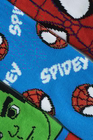 3 pares de meias Vingadores Marvel - Vermelho, azul-cobalto e verde