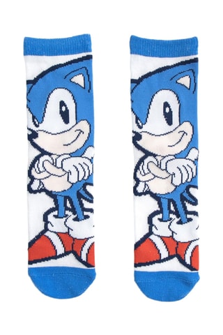 3 pares de meias Sonic - Azul-real e branco