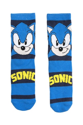 3 pares de meias Sonic - Azul-real e branco