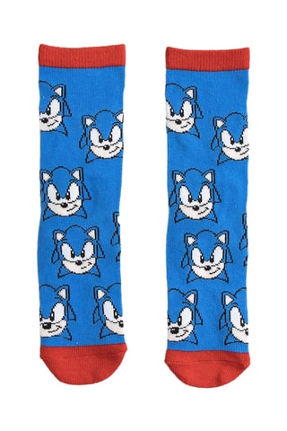 3 pares de meias Sonic - Azul-real e branco
