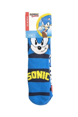 3 pares de meias Sonic - Azul-real e branco