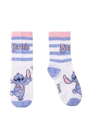 5 pares de meias Stitch Lilo e Stitch Disney - Branco, malva e rosa