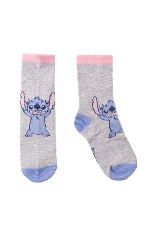 5 pares de meias Stitch Lilo e Stitch Disney - Branco, malva e rosa