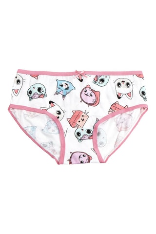 5 cuecas Gabby e a Casa de Bonecas - Rosa e branco