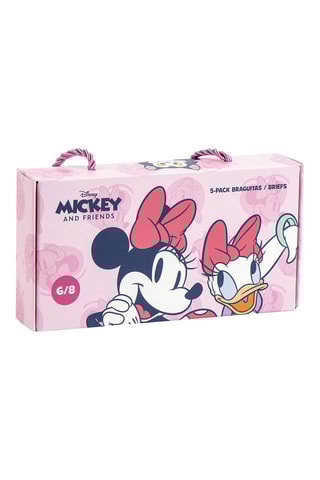 5 cuecas Minnie e amigos Disney - Rosa e branco