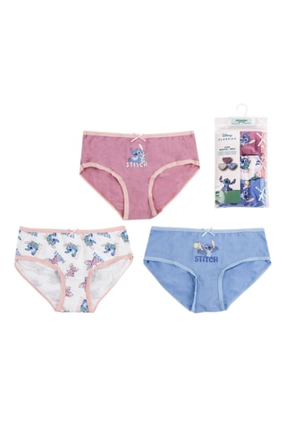 3 cuecas Stitch Lilo e Stitch Disney - Azul e rosa